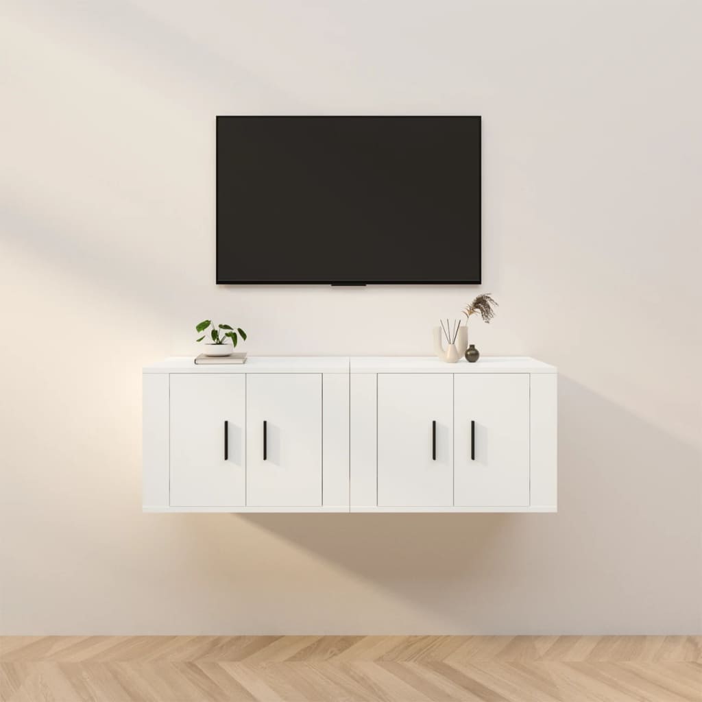 væghængte tv-skabe 2 stk. 57x34,5x40 cm hvid
