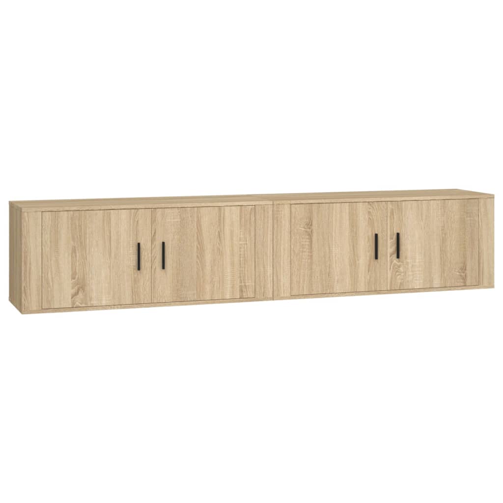 væghængte tv-skabe 2 stk. 100x34,5x40 cm sonoma-eg