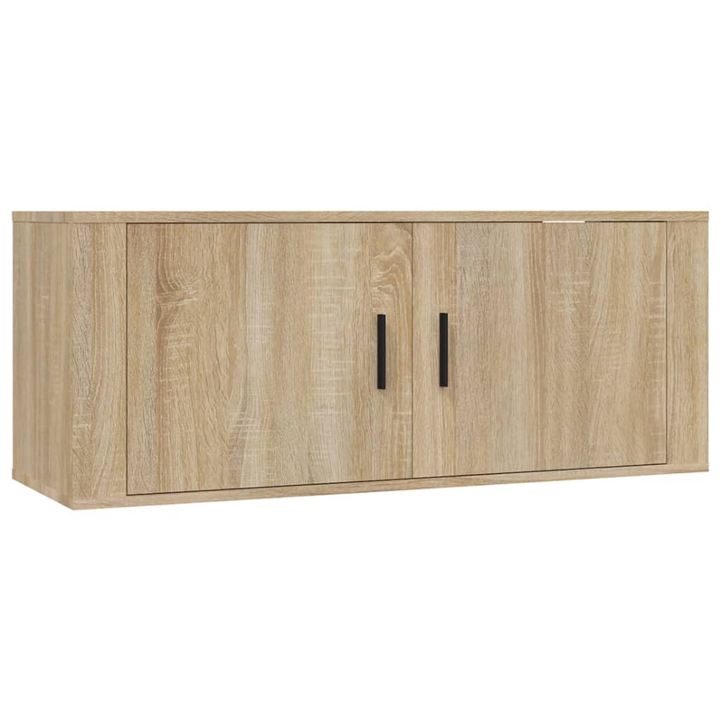 væghængte tv-skabe 2 stk. 100x34,5x40 cm sonoma-eg