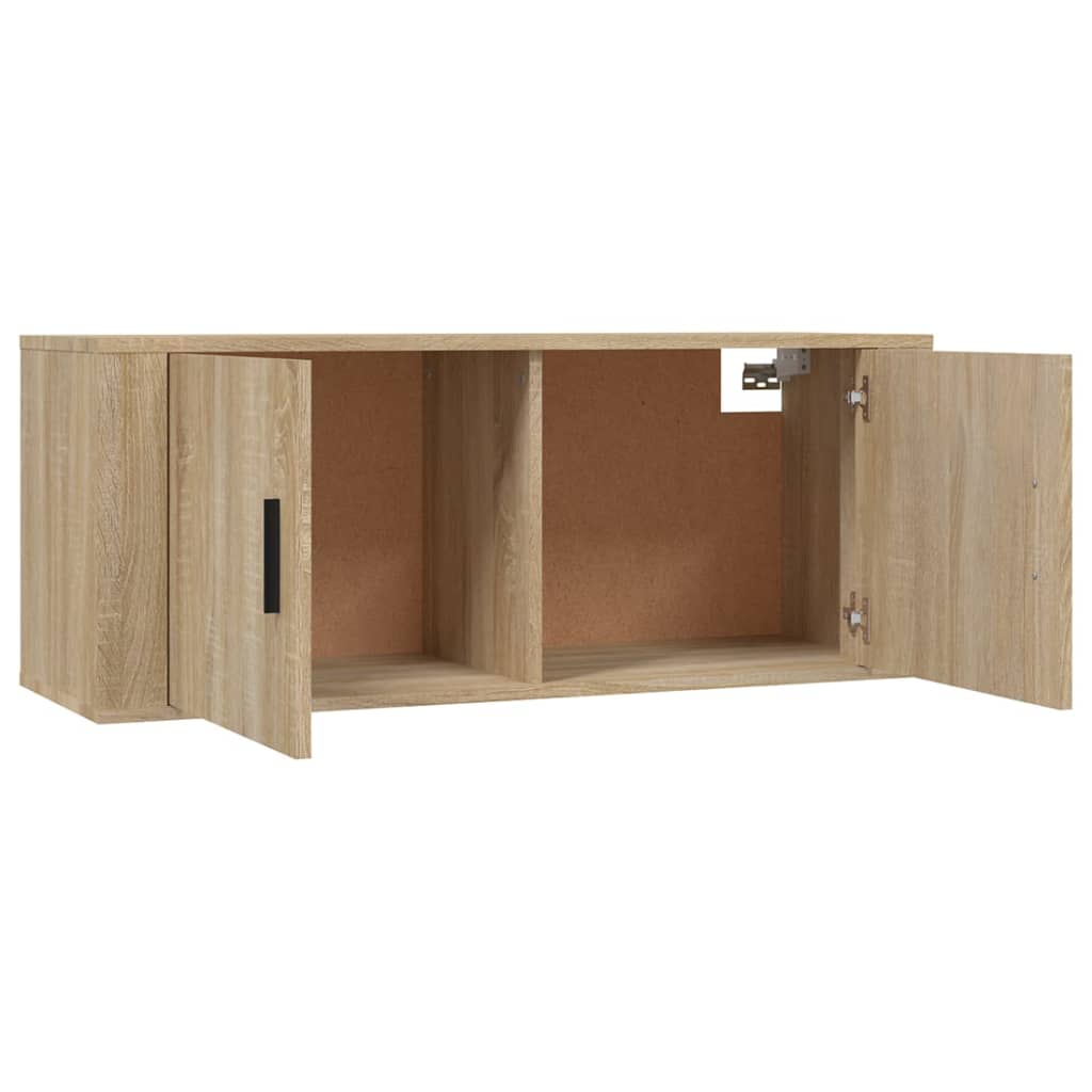 væghængte tv-skabe 2 stk. 100x34,5x40 cm sonoma-eg