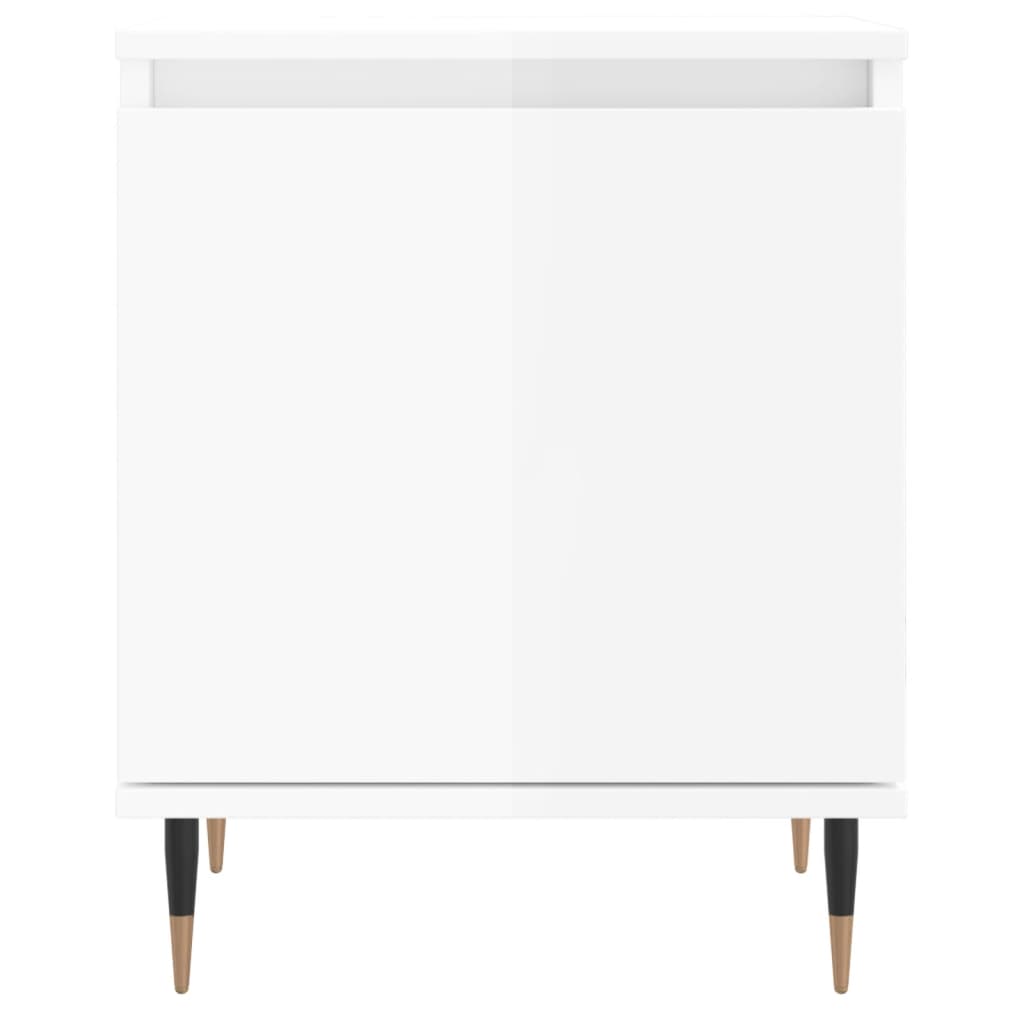 sengebord 40x30x50 cm konstrueret træ hvid højglans
