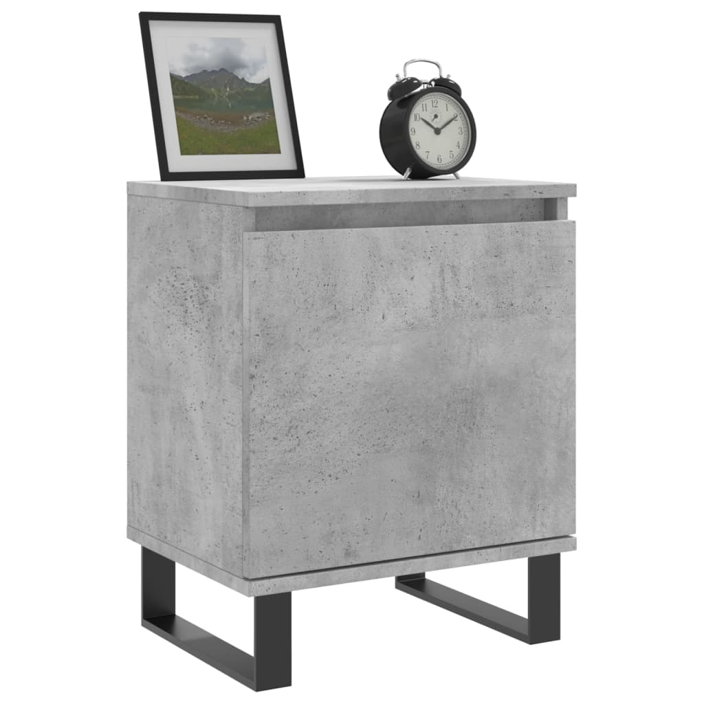 sengebord 40x30x50 cm konstrueret træ betongrå
