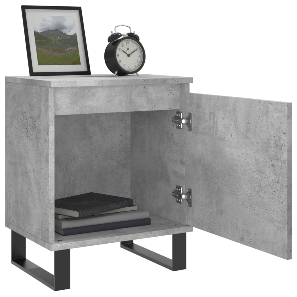 sengebord 40x30x50 cm konstrueret træ betongrå