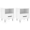 sengeborde 2 stk. 40x35x47,5 cm konstrueret træ hvid