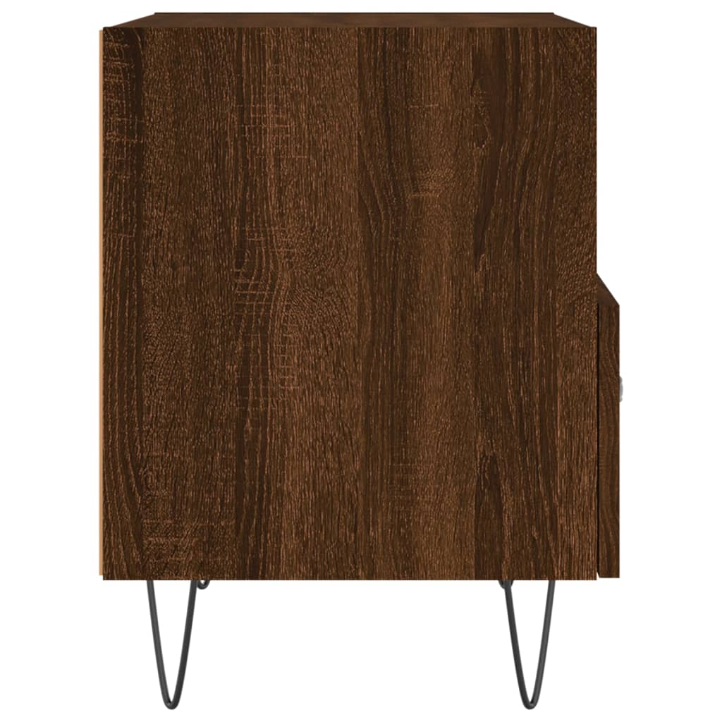 sengeborde 2 stk. 40x35x47,5 cm konstrueret træ brunt egetræ