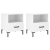 sengeborde 2 stk. 40x35x47,5 cm konstrueret træ hvid