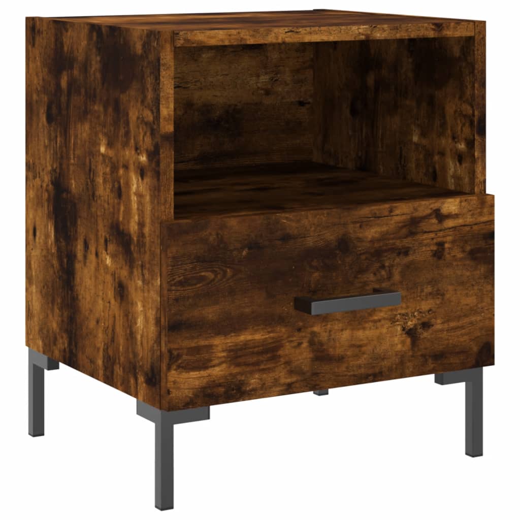 sengebord 40x35x47,5 cm konstrueret træ røget egetræ