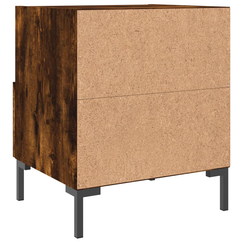 sengebord 40x35x47,5 cm konstrueret træ røget egetræ