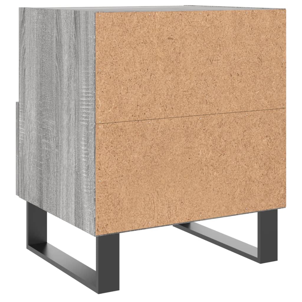 sengeborde 2 stk. 40x35x47,5 cm konstrueret træ grå sonoma-eg