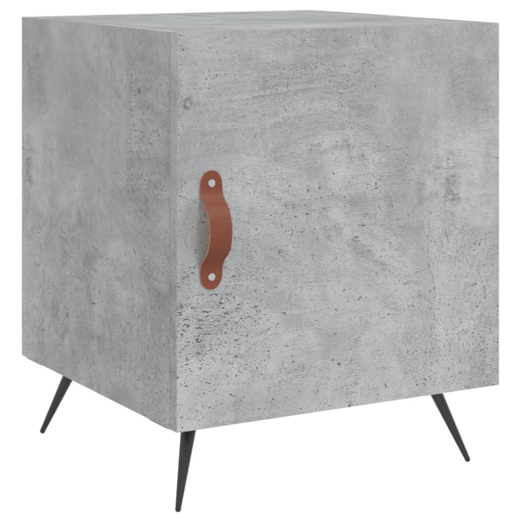sengebord 40x40x50 cm konstrueret træ betongrå