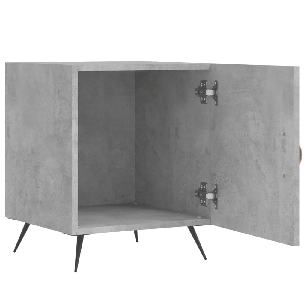 sengebord 40x40x50 cm konstrueret træ betongrå