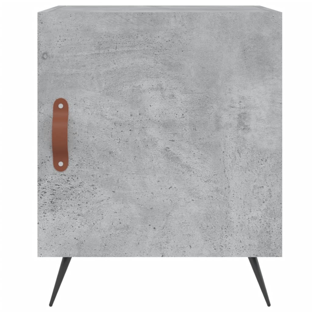 sengebord 40x40x50 cm konstrueret træ betongrå