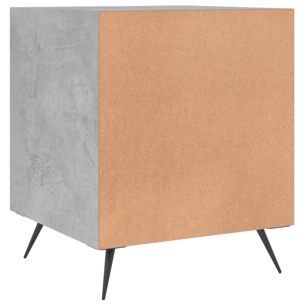 sengebord 40x40x50 cm konstrueret træ betongrå