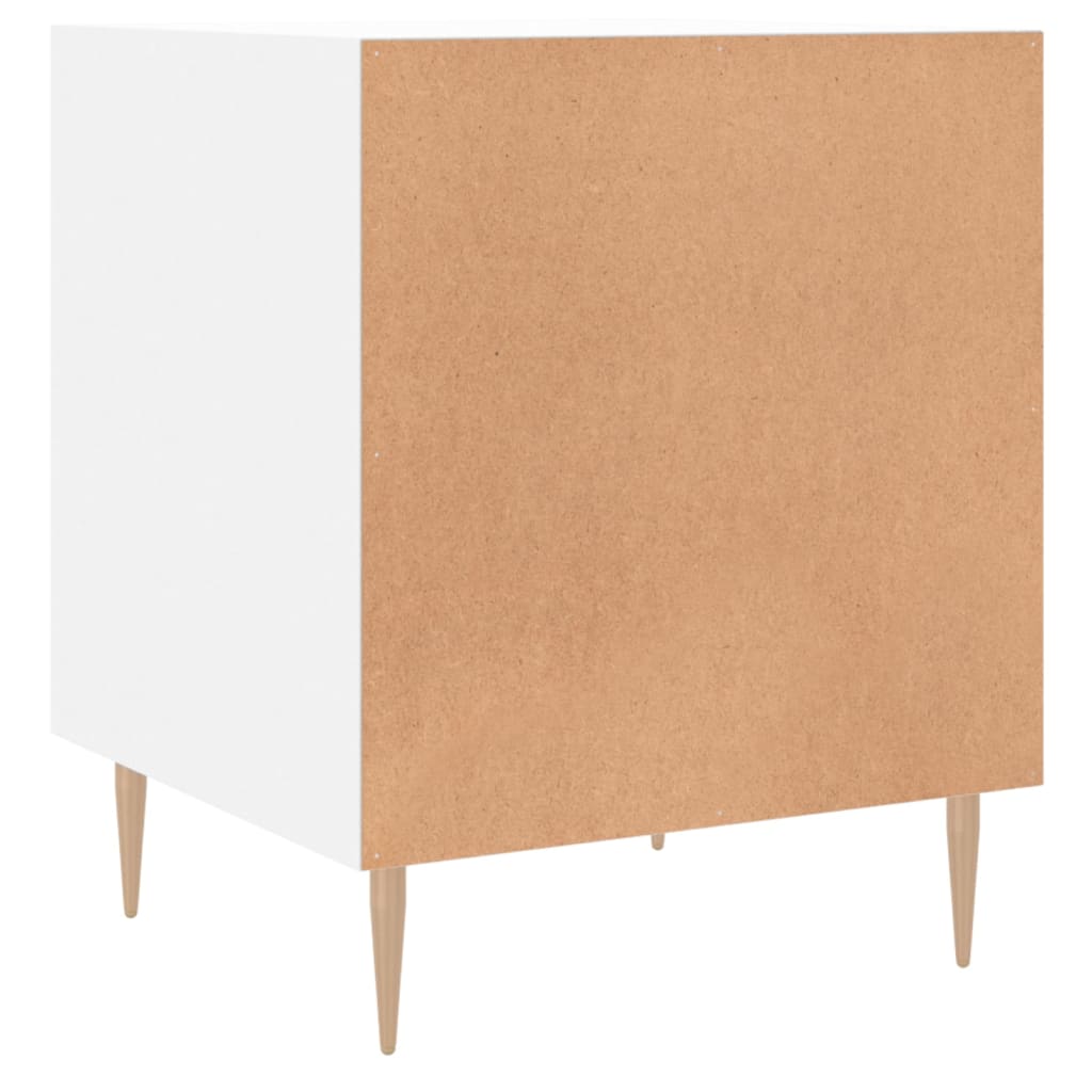 sengebord 40x40x50 cm konstrueret træ hvid