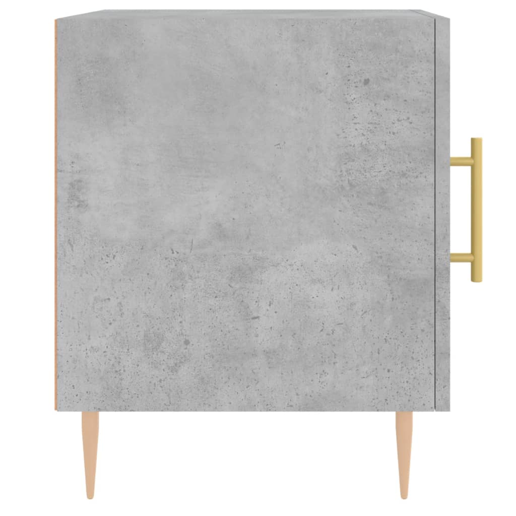 sengeborde 2 stk. 40x40x50 cm konstrueret træ betongrå