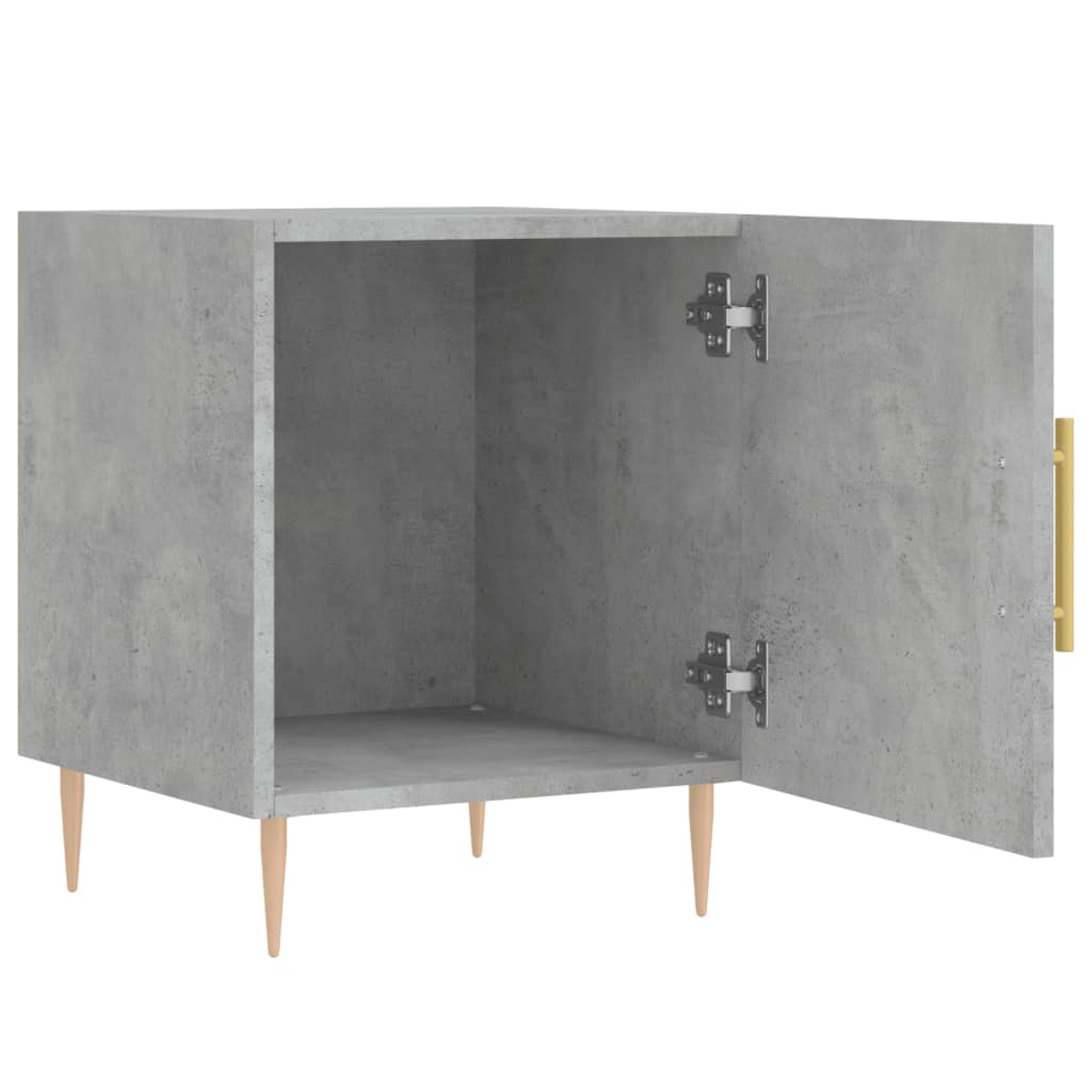 sengeborde 2 stk. 40x40x50 cm konstrueret træ betongrå