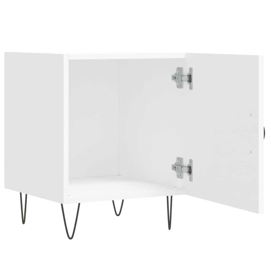 sengeborde 2 stk. 40x40x50 cm konstrueret træ hvid