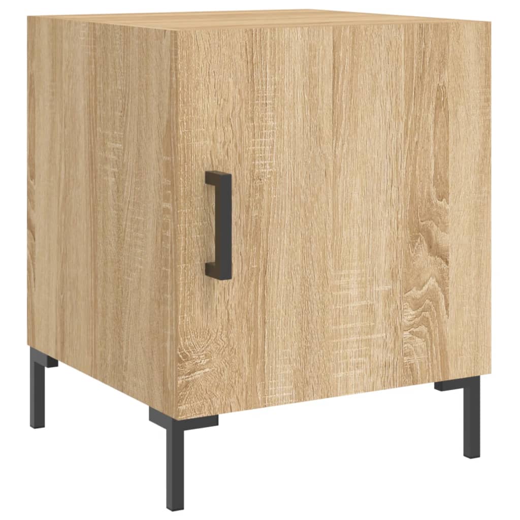sengeborde 2 stk. 40x40x50 cm konstrueret træ sonoma-eg