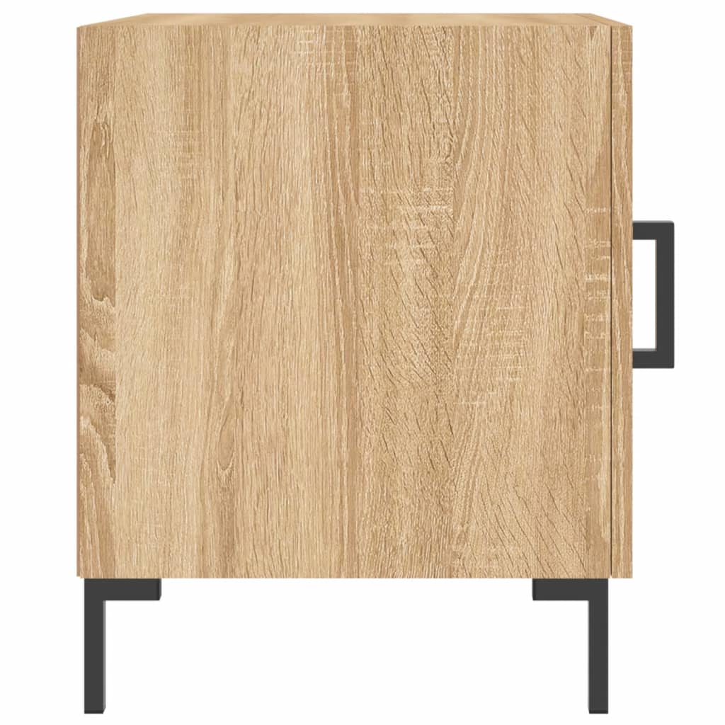 sengeborde 2 stk. 40x40x50 cm konstrueret træ sonoma-eg