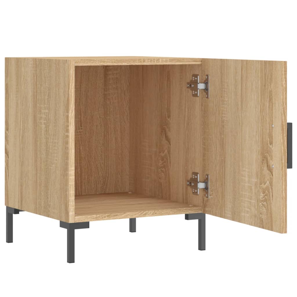 sengeborde 2 stk. 40x40x50 cm konstrueret træ sonoma-eg