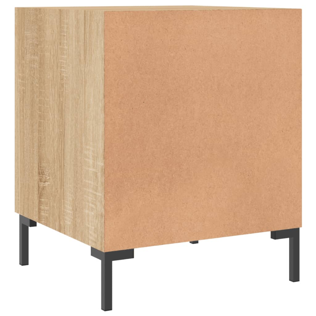 sengeborde 2 stk. 40x40x50 cm konstrueret træ sonoma-eg