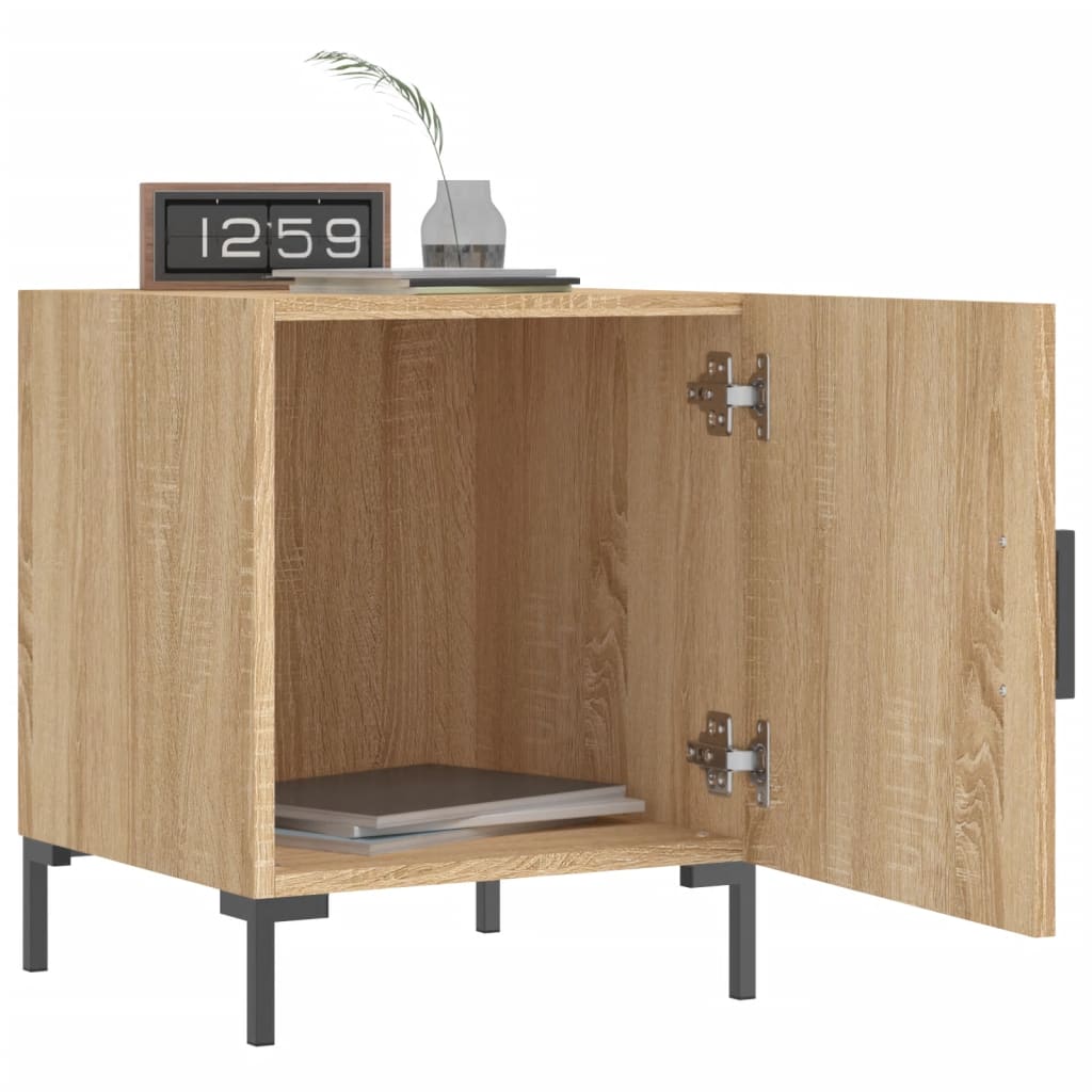 sengeborde 2 stk. 40x40x50 cm konstrueret træ sonoma-eg