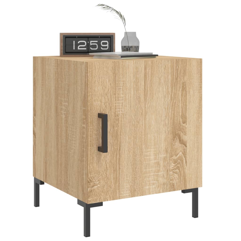 sengeborde 2 stk. 40x40x50 cm konstrueret træ sonoma-eg