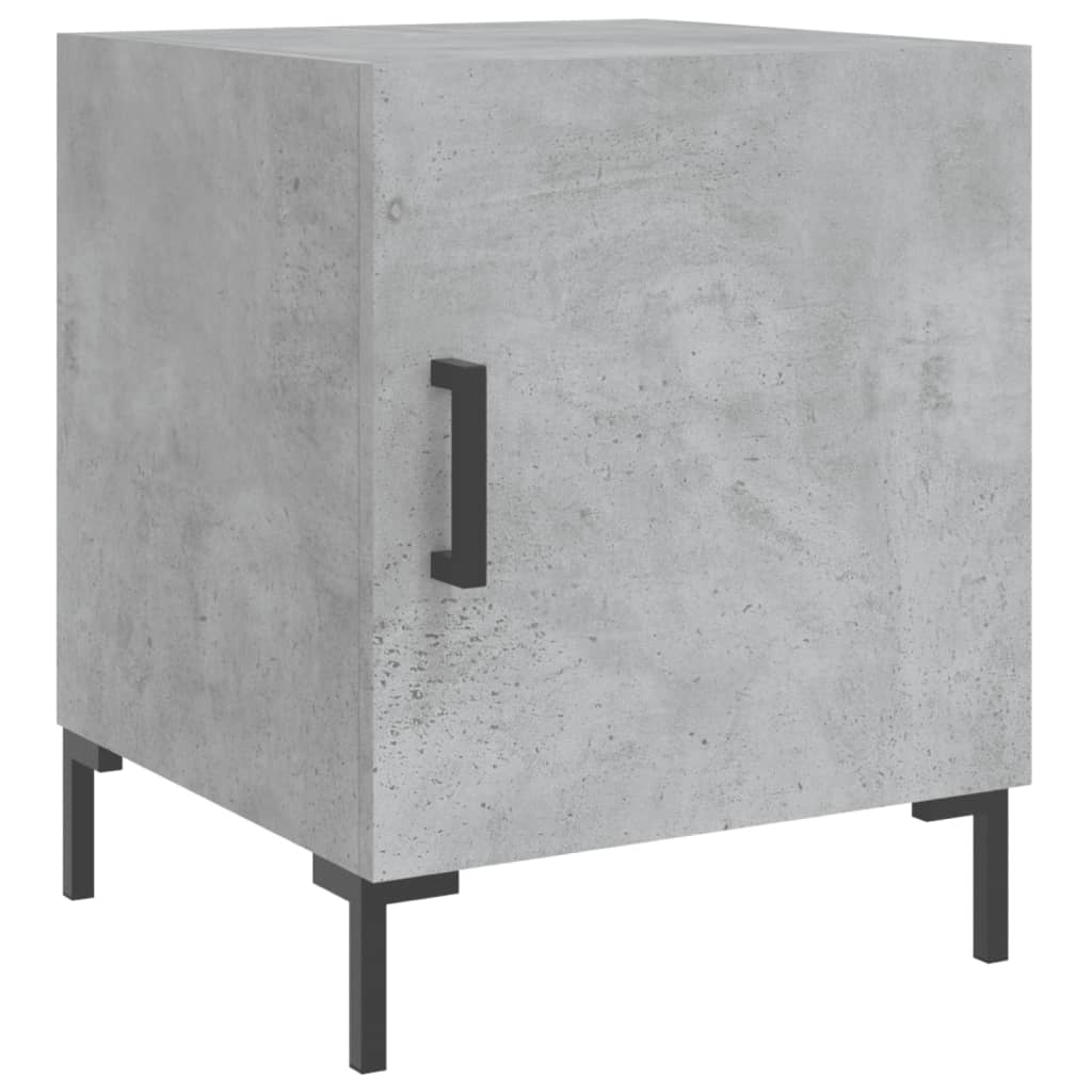 sengebord 40x40x50 cm konstrueret træ betongrå