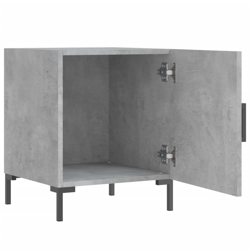 sengebord 40x40x50 cm konstrueret træ betongrå