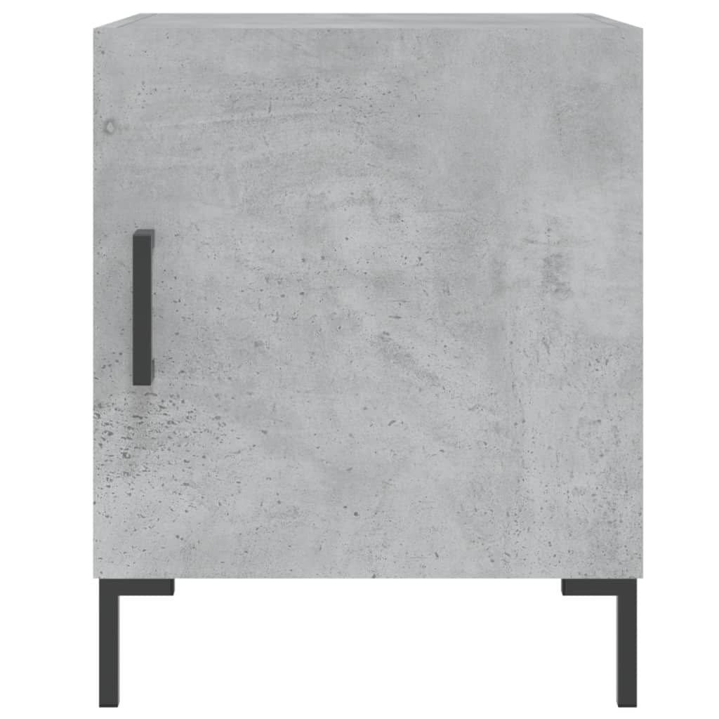 sengebord 40x40x50 cm konstrueret træ betongrå