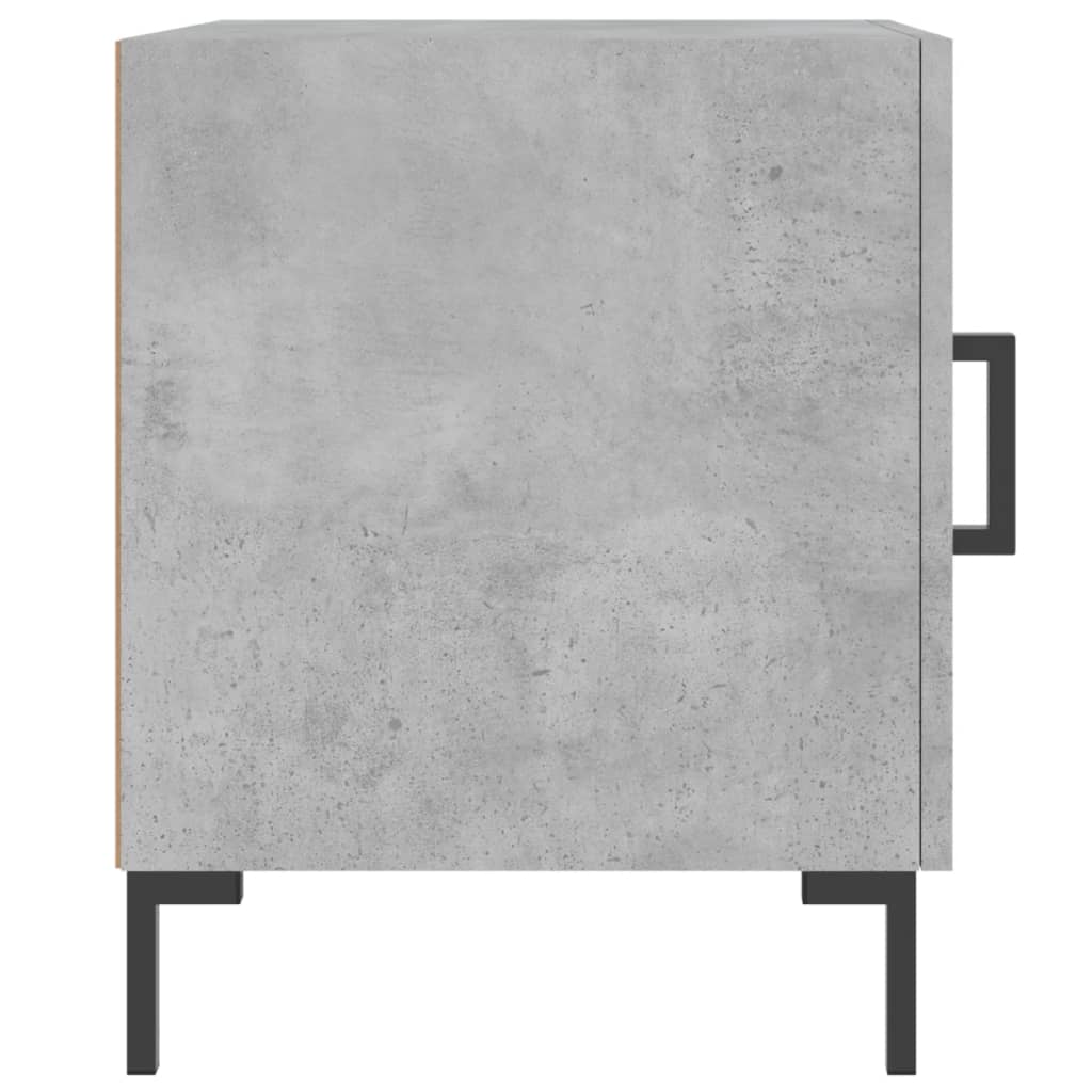 sengebord 40x40x50 cm konstrueret træ betongrå