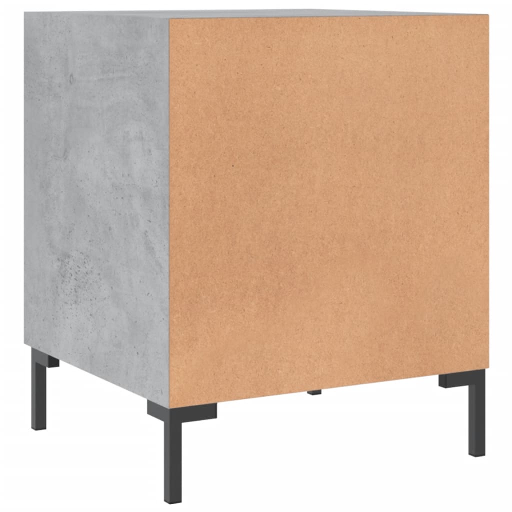sengebord 40x40x50 cm konstrueret træ betongrå