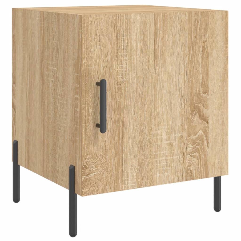 sengeborde 2 stk. 40x40x50 cm konstrueret træ sonoma-eg