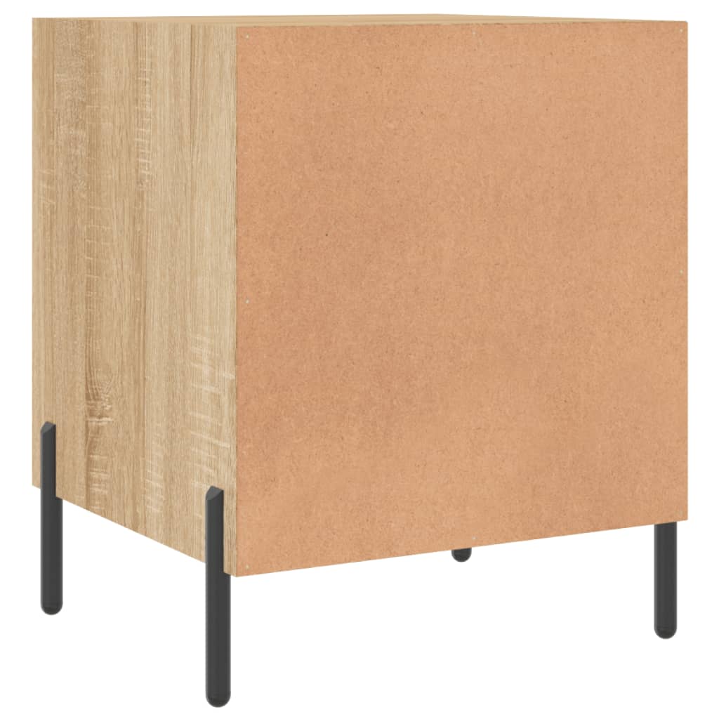 sengeborde 2 stk. 40x40x50 cm konstrueret træ sonoma-eg