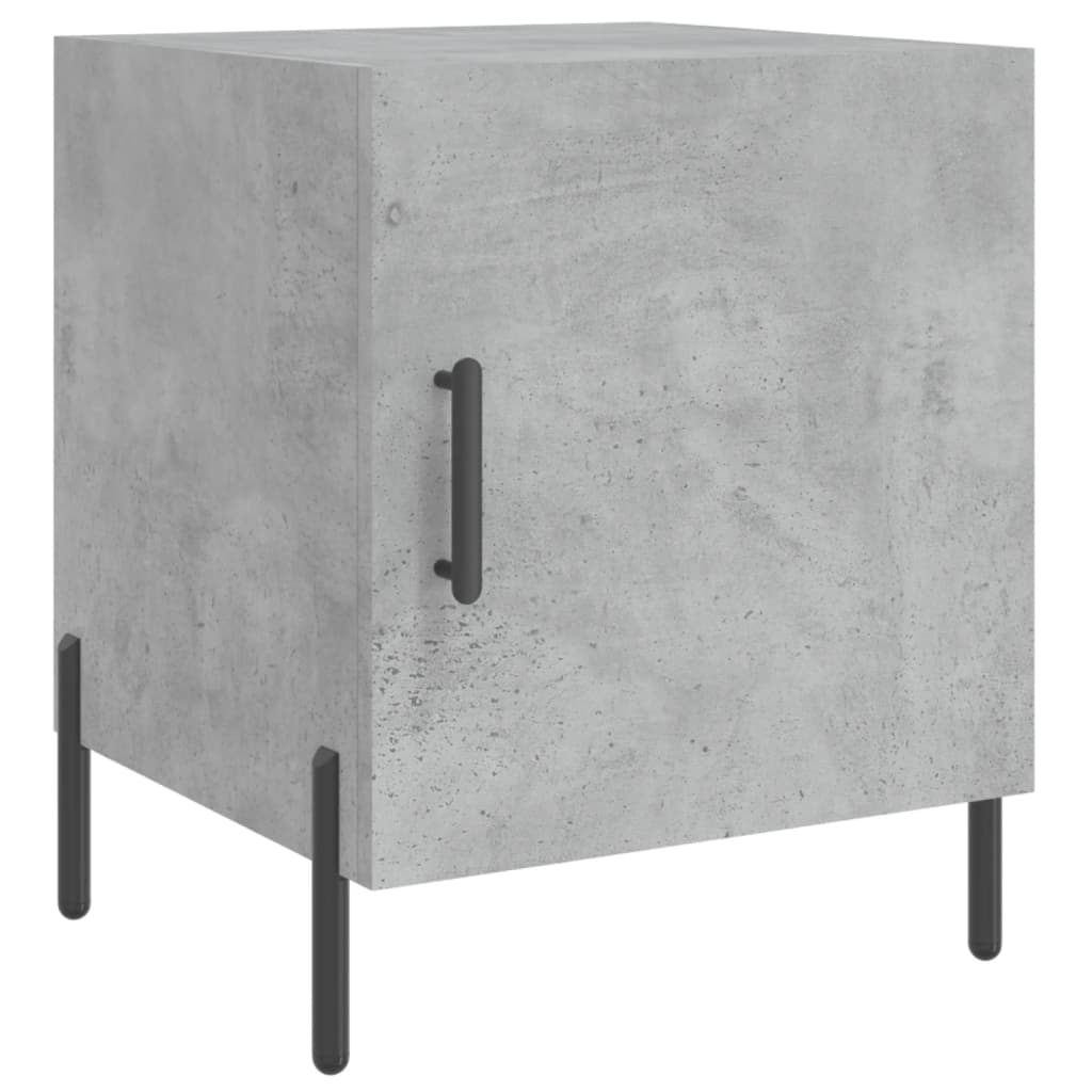 sengeborde 2 stk. 40x40x50 cm konstrueret træ betongrå