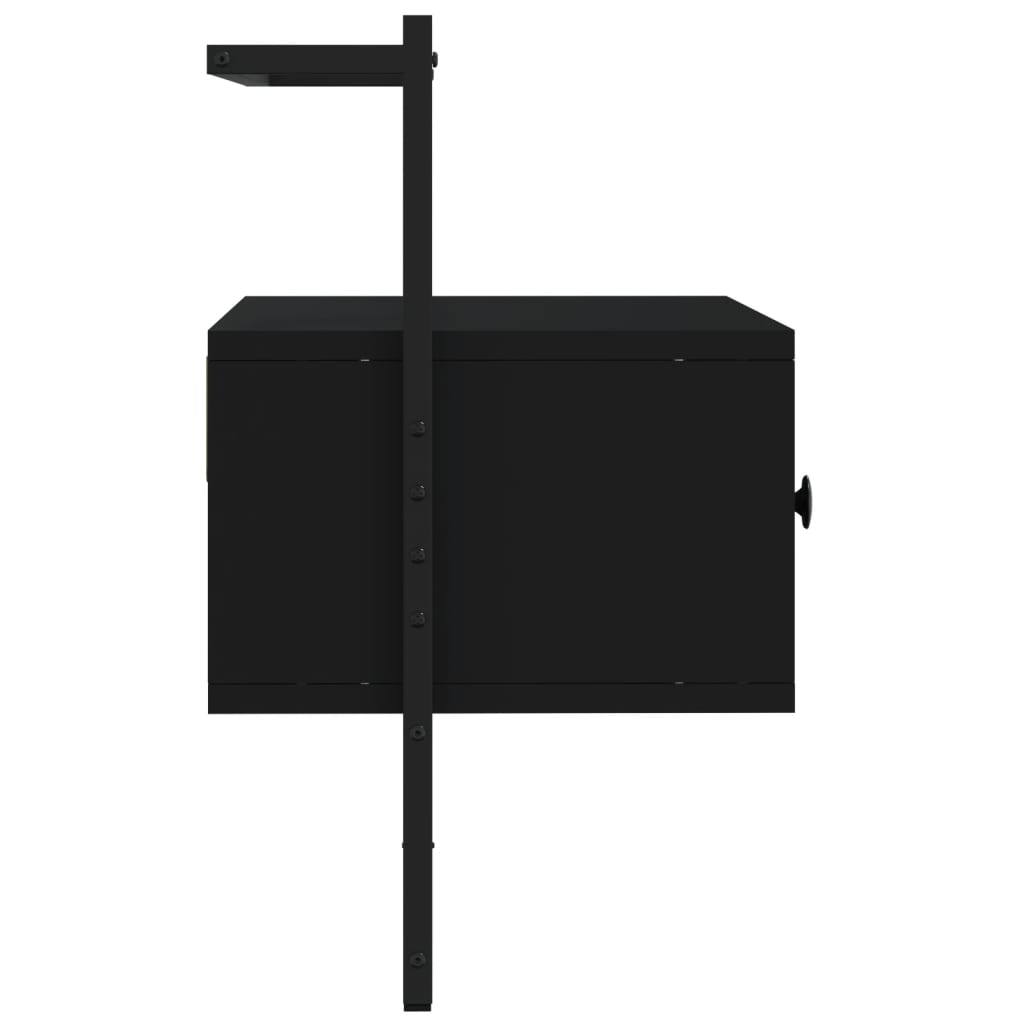 væghængt tv-bord 60,5x30x51 cm konstrueret træ sort