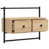 væghængt tv-bord 60,5x30x51 cm konstrueret træ sonoma-eg