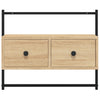 væghængt tv-bord 60,5x30x51 cm konstrueret træ sonoma-eg