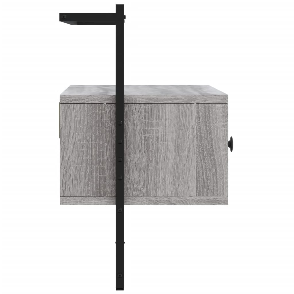 væghængt tv-bord 60,5x30x51 cm konstrueret træ grå sonoma-eg