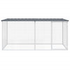 hønsebur med tag 203x98x90 cm galvaniseret stål antracitgrå
