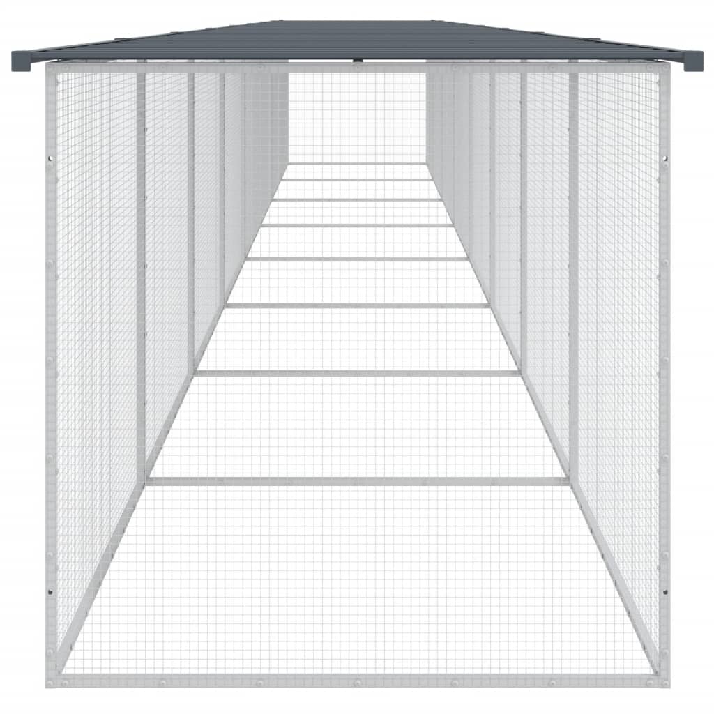 hønsebur med tag 803x98x90 cm galvaniseret stål antracitgrå