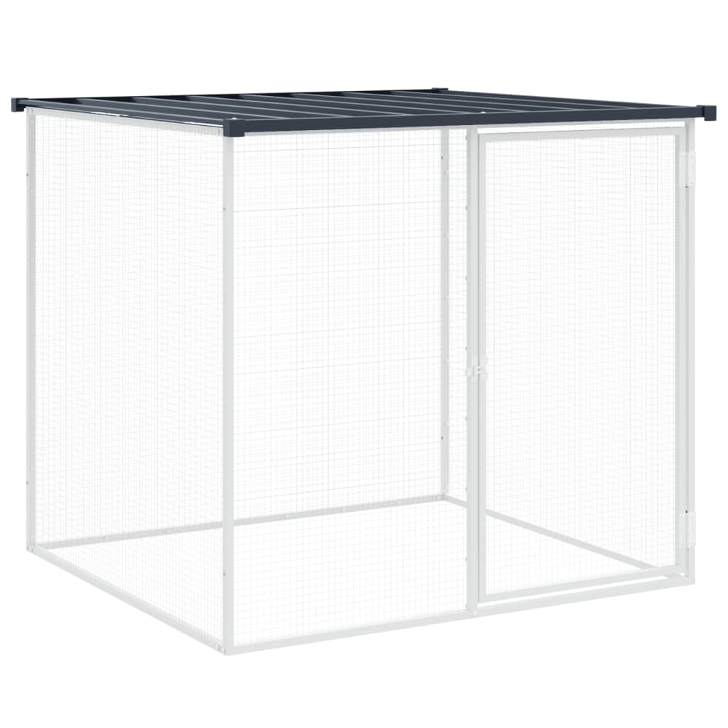 hønsebur med tag 803x98x90 cm galvaniseret stål antracitgrå