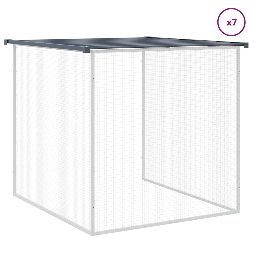 hønsebur med tag 803x98x90 cm galvaniseret stål antracitgrå