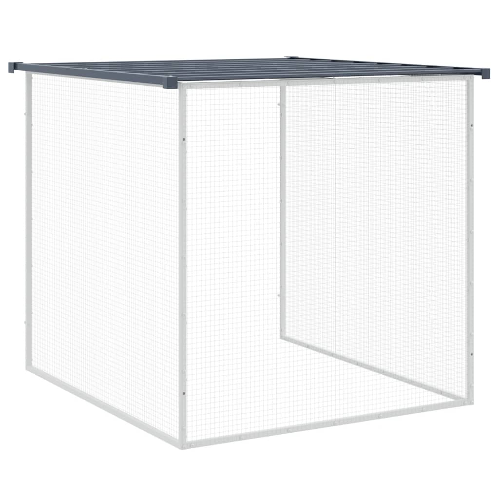 hønsebur med tag 803x98x90 cm galvaniseret stål antracitgrå