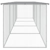 hønsebur med tag 403x98x90 cm galvaniseret stål lysegrå