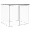 hønsebur med tag 603x98x90 cm galvaniseret stål lysegrå