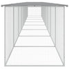 hønsebur med tag 803x98x90 cm galvaniseret stål lysegrå