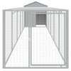 hønsehus med løbegård 117x609x123 cm galvaniseret stål lysegrå