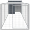 hønsehus med løbegård 110x405x110 cm galvaniseret stål antracit