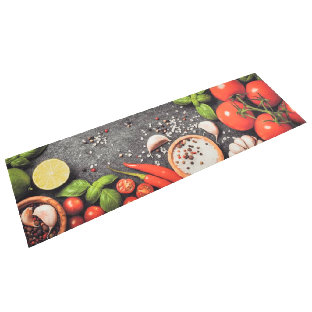 køkkentæppe 45x150 cm grøntsagsdesign vaskbart fløjl